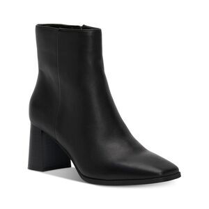 INC Womens Black Arch Support Dasha Square Toe Block Heel Leather Booties 12 M